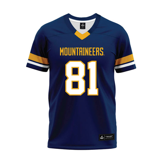 West Virginia - NCAA Football : Kade Bush - Blue Premium Football Jersey-0