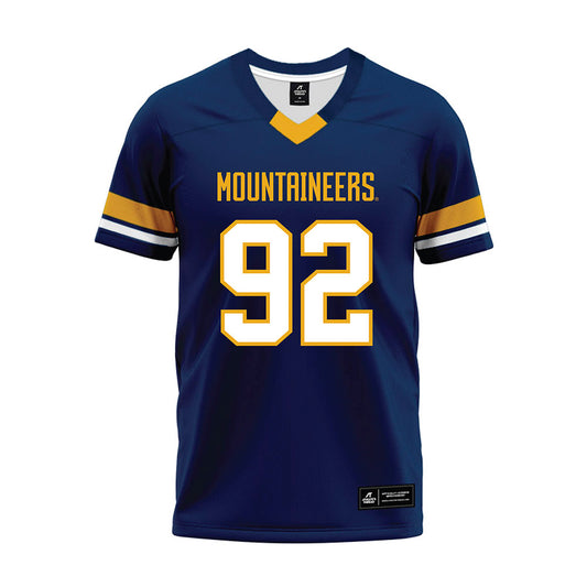 West Virginia - NCAA Football : Asani Redwood - Blue Premium Football Jersey-0