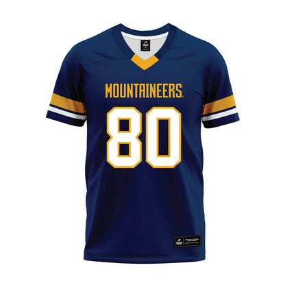 West Virginia - NCAA Football : John Neider - Blue Premium Football Jersey-0