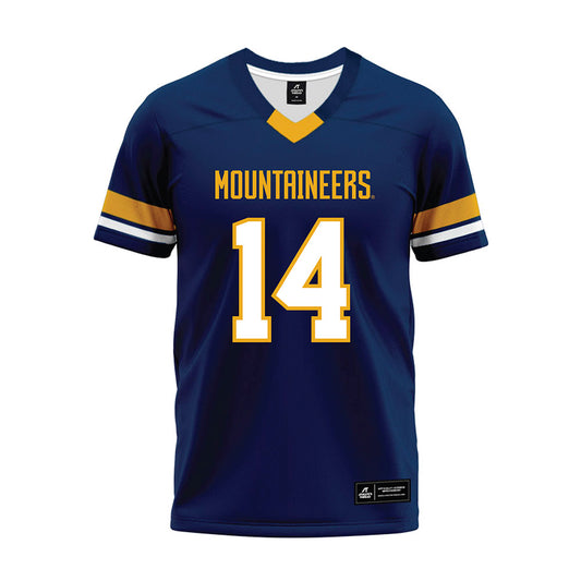 West Virginia - NCAA Football : Keon Hutchins - Blue Premium Football Jersey-0