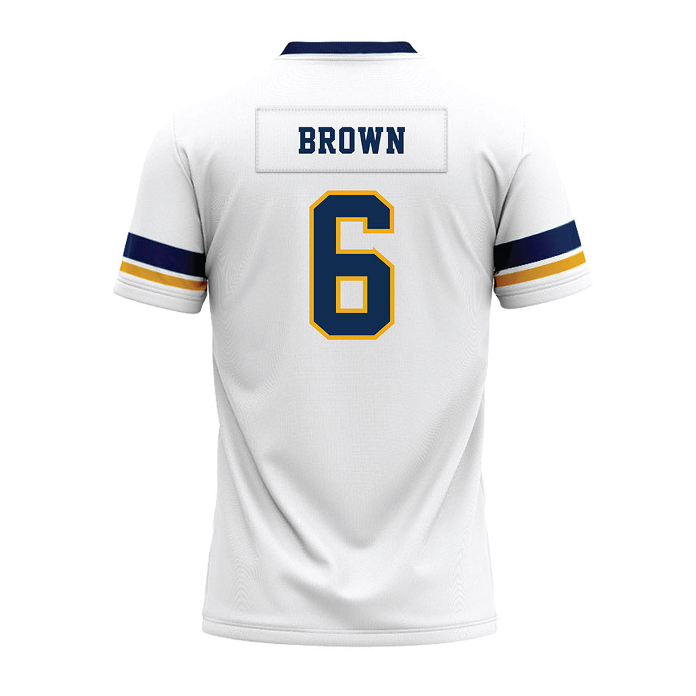West Virginia - NCAA Football : Max Brown - White Premium Football Jersey-1