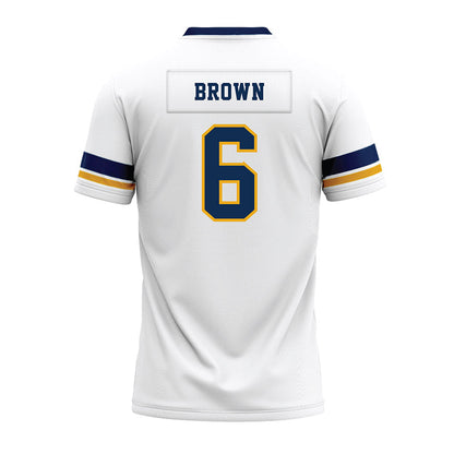 West Virginia - NCAA Football : Max Brown - White Premium Football Jersey-1