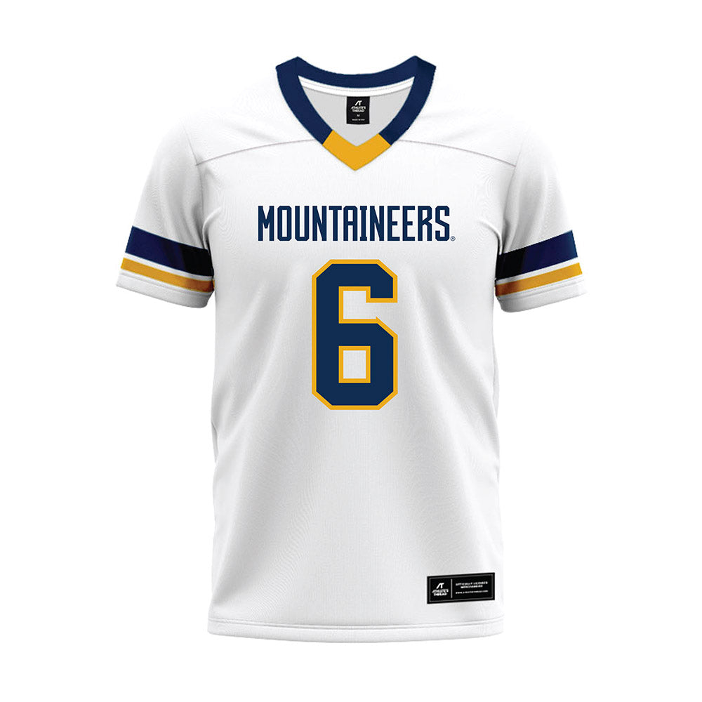 West Virginia - NCAA Football : Max Brown - White Premium Football Jersey-0