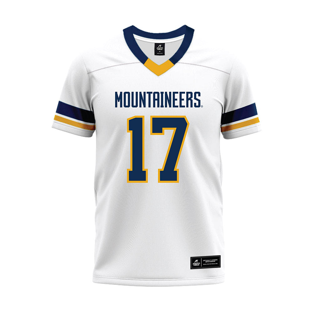 West Virginia - NCAA Football : Miles Khatri - White Premium Football Jersey-0
