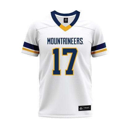 West Virginia - NCAA Football : Miles Khatri - White Premium Football Jersey-0