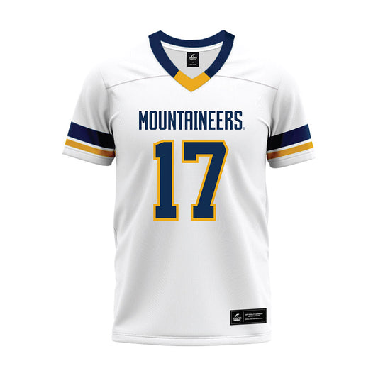 West Virginia - NCAA Football : Miles Khatri - White Premium Football Jersey-0
