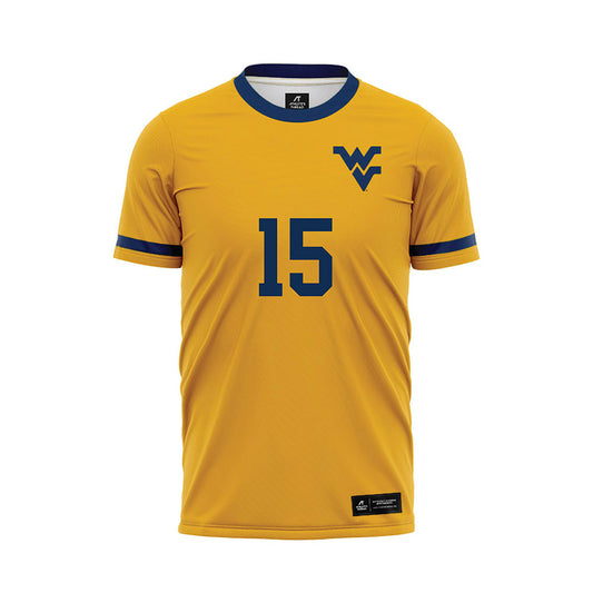 West Virginia - NCAA Men's Soccer : Brayden Macomber - Away Soccer Jersey-0