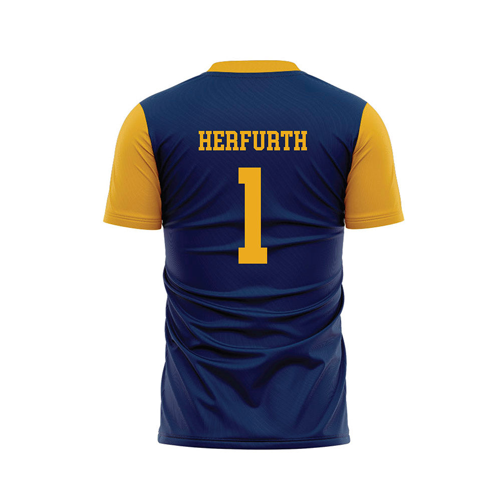West Virginia - NCAA Women's Soccer : Bailey Herfurth - Blue Soccer Jersey-1