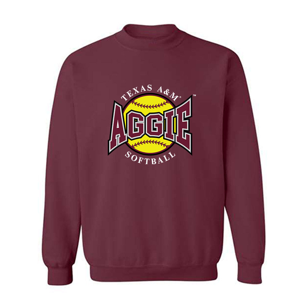 Texas A&M - NCAA Softball : Madison Sauni - Sports Shersey Crewneck Sweatshirt-0