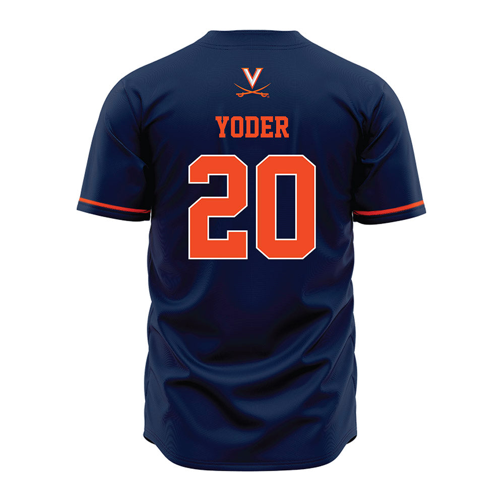 Virginia - NCAA Baseball : Noah Yoder - Navy Jersey-1