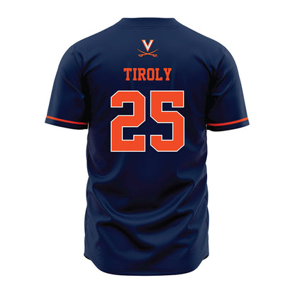 Virginia - NCAA Baseball : Joe Tiroly - Navy Jersey-1