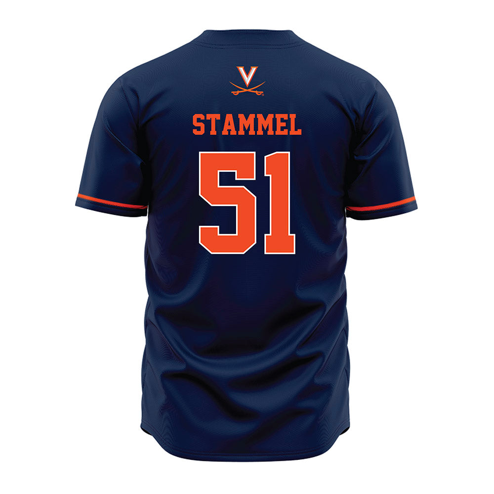 Virginia - NCAA Baseball : Max Stammel - Navy Jersey-1
