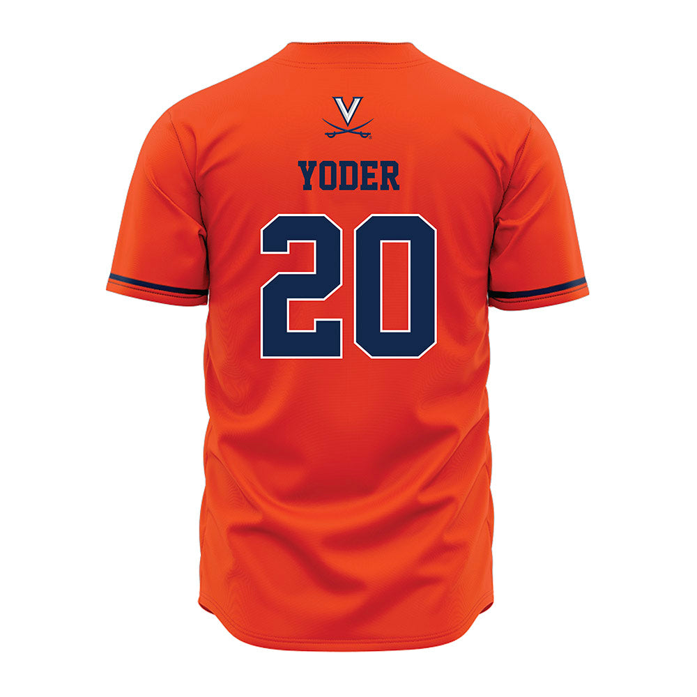 Virginia - NCAA Baseball : Noah Yoder - Orange Jersey-1