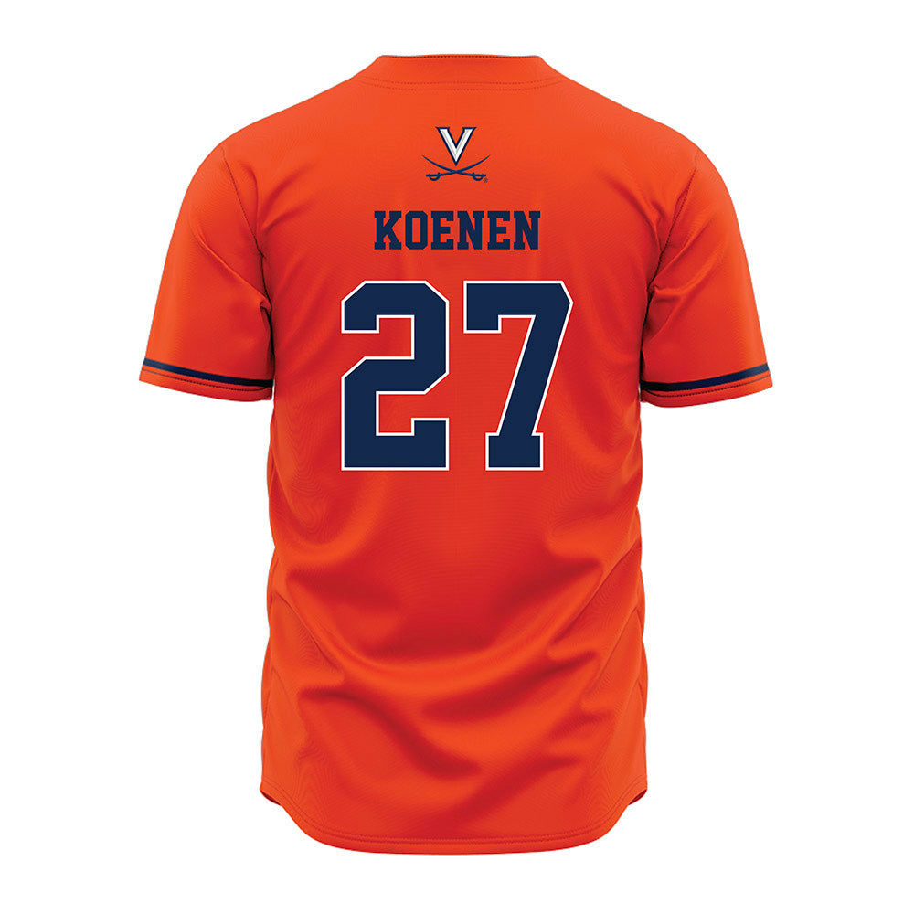 Virginia - NCAA Baseball : Drew Koenen - Orange Jersey-1