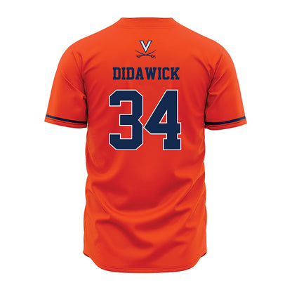 Virginia - NCAA Baseball : Harrison Didawick - Orange Jersey-1