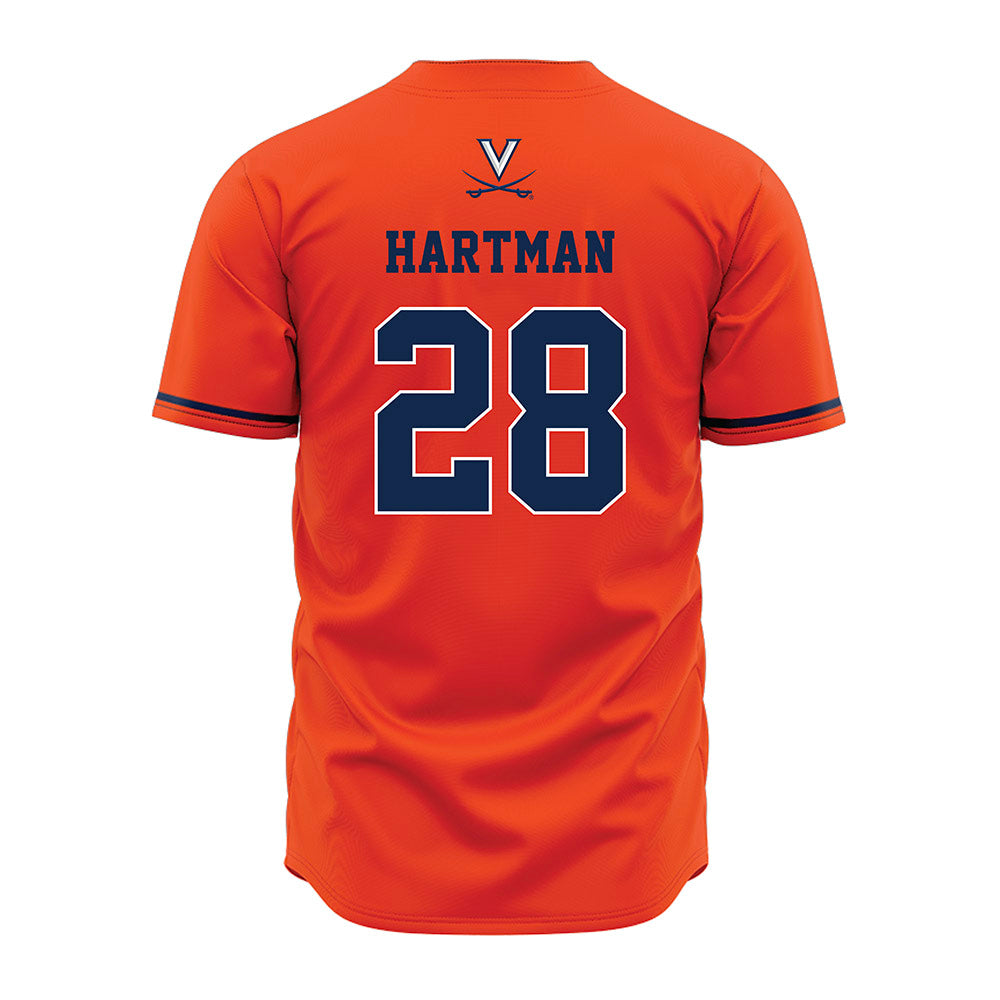 Virginia - NCAA Baseball : Lucas Hartman - Orange Jersey-1