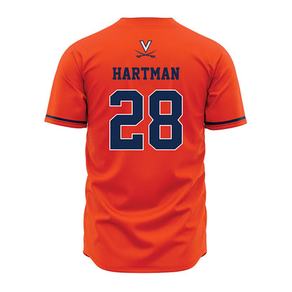 Virginia - NCAA Baseball : Lucas Hartman - Orange Jersey-1