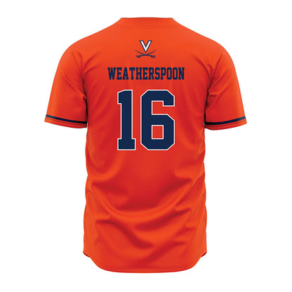 Virginia - NCAA Baseball : Jake Weatherspoon - Orange Jersey-1