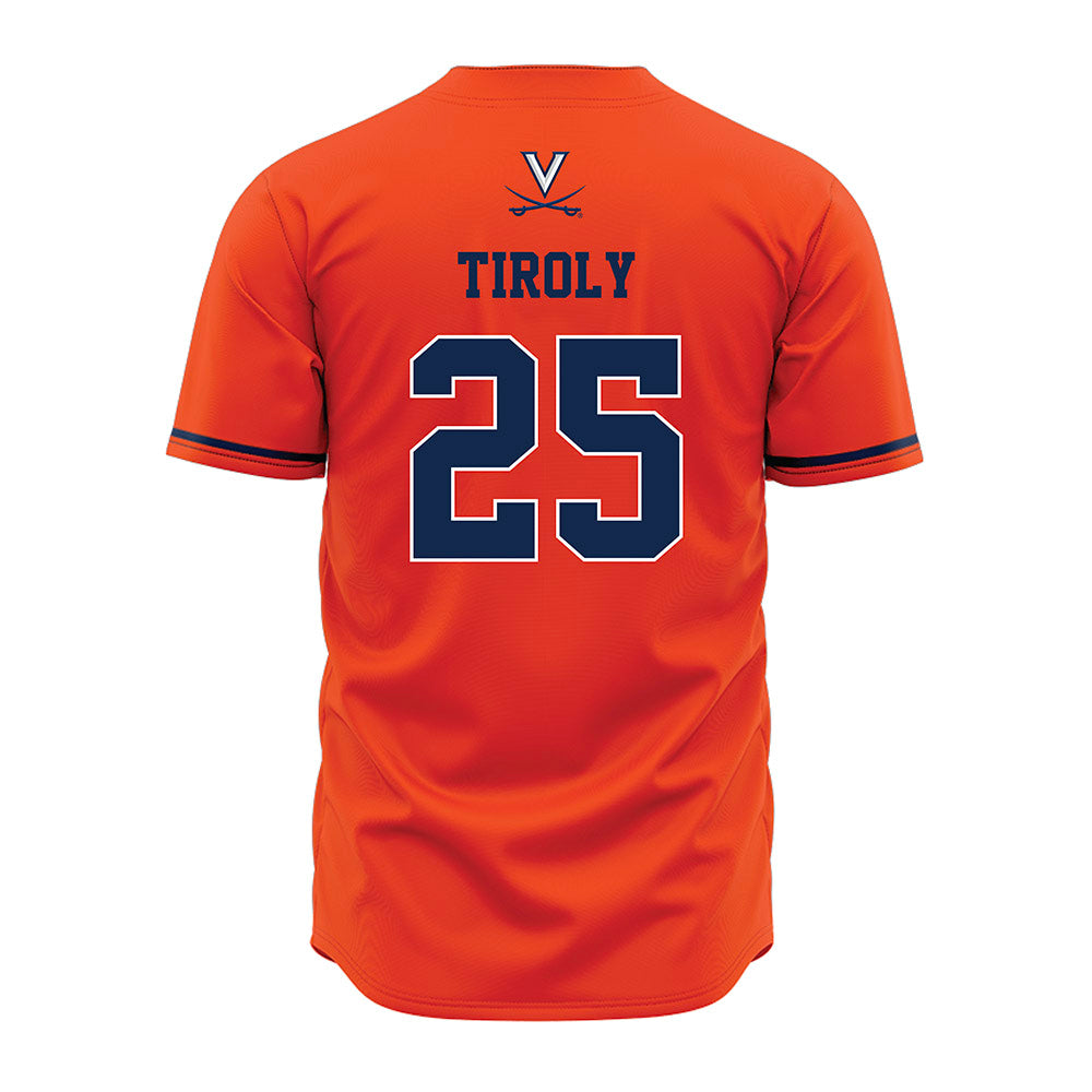 Virginia - NCAA Baseball : Joe Tiroly - Orange Jersey-1