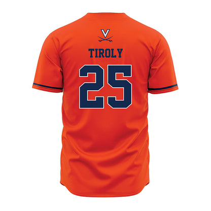 Virginia - NCAA Baseball : Joe Tiroly - Orange Jersey-1