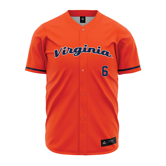 Virginia - NCAA Baseball : RJ Holmes - Orange Jersey-0