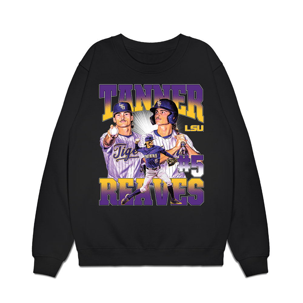 LSU - NCAA Baseball : Tanner Reaves - Collage Premium Crewneck Sweatshirt-0
