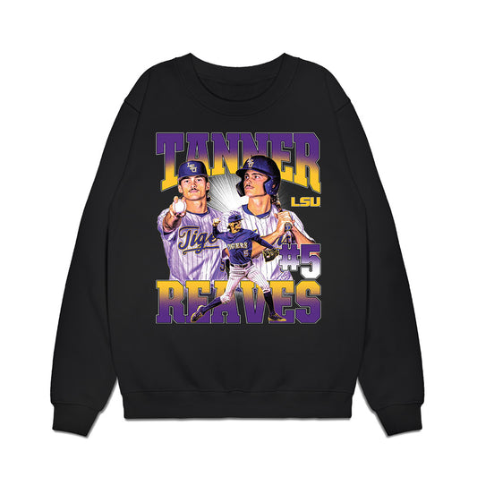 LSU - NCAA Baseball : Tanner Reaves - Collage Premium Crewneck Sweatshirt-0