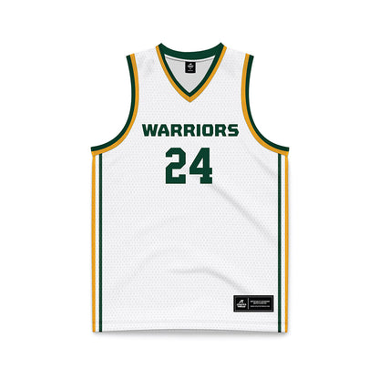 Wayne State - NCAA Men's Basketball : Devin Belle - White Basketball Jersey-0