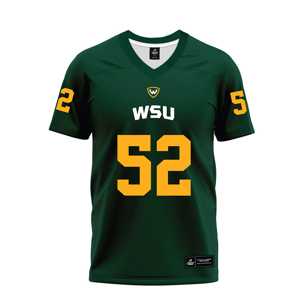 Wayne State - NCAA Football : Luke Johnson - Green Premium Football Jersey-0