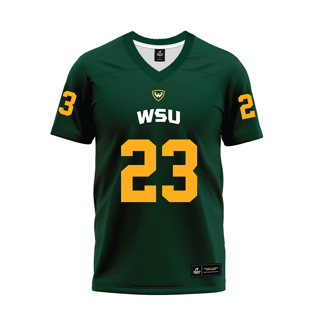 Wayne State - NCAA Football : Torrence Greene - Green Premium Football Jersey-0