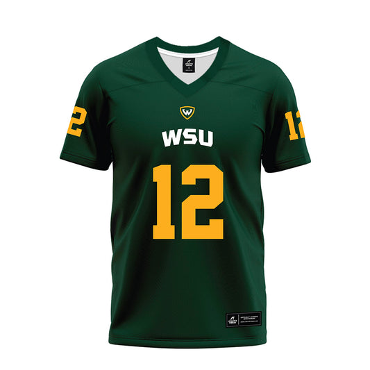Wayne State - NCAA Football : Drew Hickmott - Green Premium Football Jersey-0