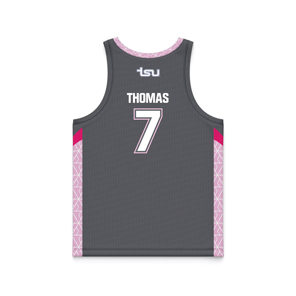 TN State - NCAA Women's Basketball : Icesis Thomas - Dark Grey Basketball Jersey-1