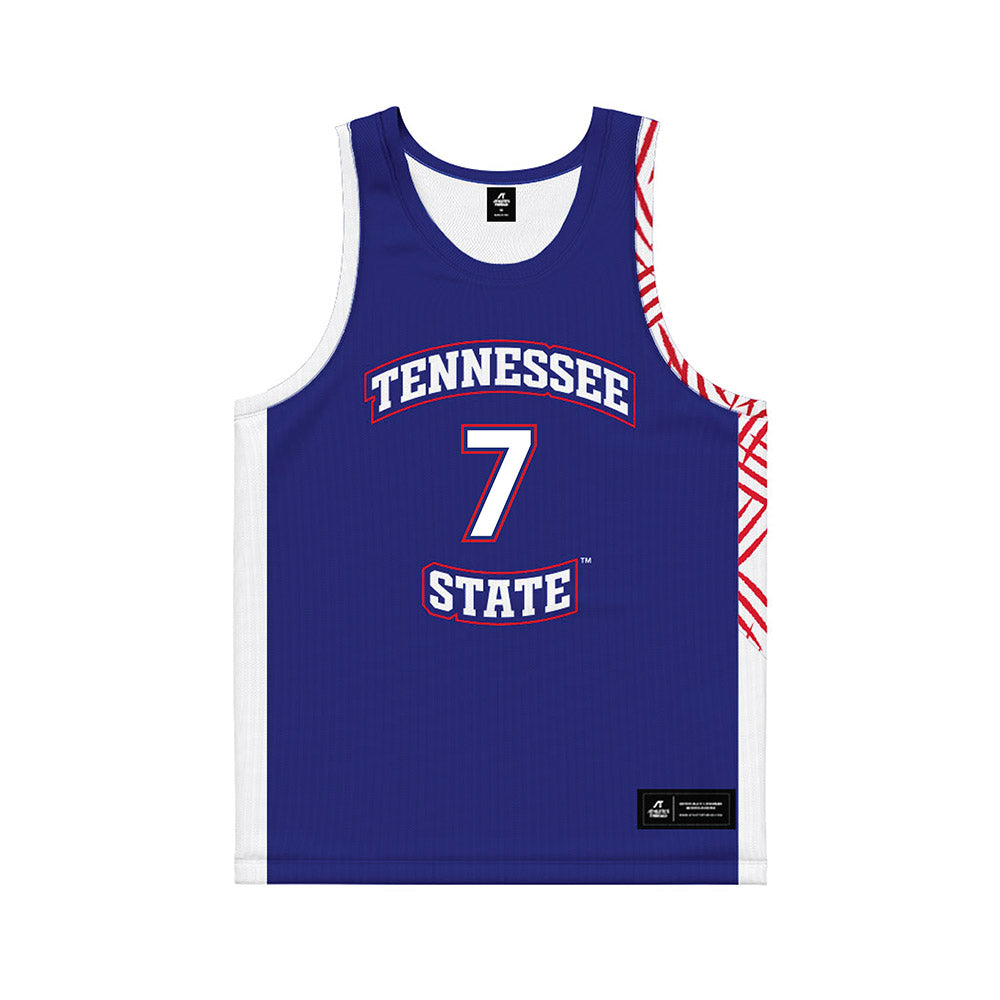 TN State - NCAA Women's Basketball : Icesis Thomas - Blue Basketball Jersey-0