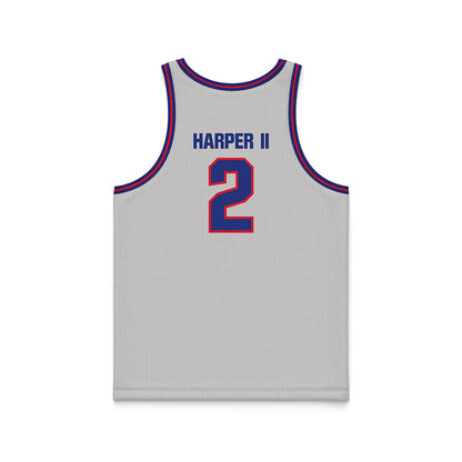 TN State - NCAA Men's Basketball : Travis Harper II - Grey Basketball Jersey-1