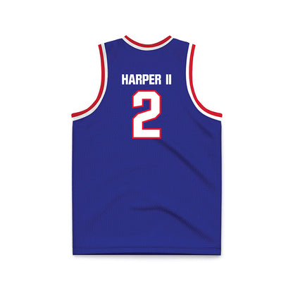 TN State - NCAA Men's Basketball : Travis Harper II - Blue Basketball Jersey-1
