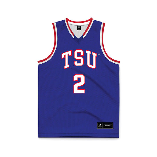 TN State - NCAA Men's Basketball : Travis Harper II - Blue Basketball Jersey-0