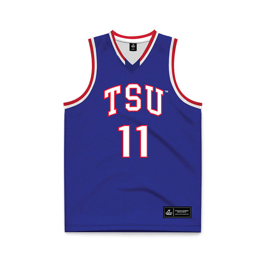 TN State - NCAA Men's Basketball : Damon Howard Jr - Blue Basketball Jersey-0