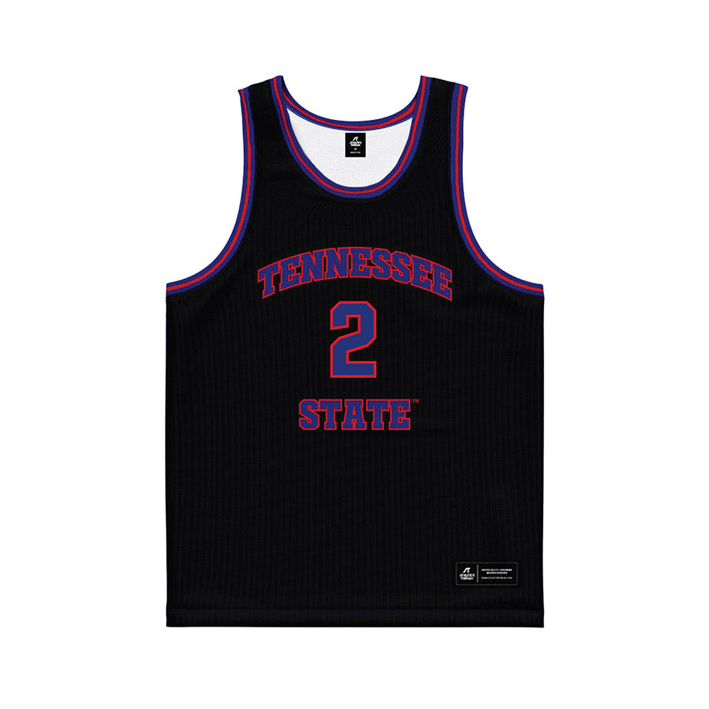 TN State - NCAA Men's Basketball : Travis Harper II - Black Basketball Jersey-0