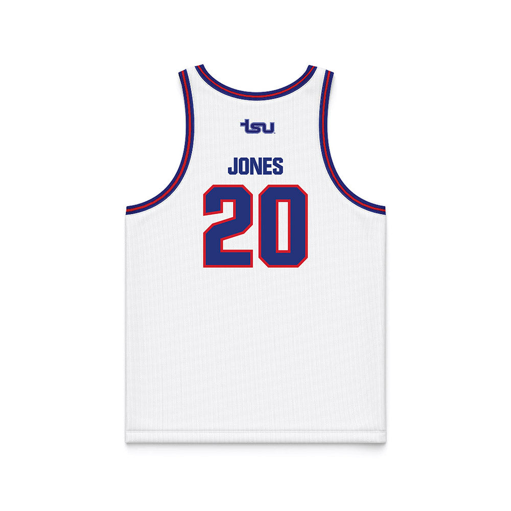 TN State - NCAA Men's Basketball : Jayden Jones - White Basketball Jersey-1