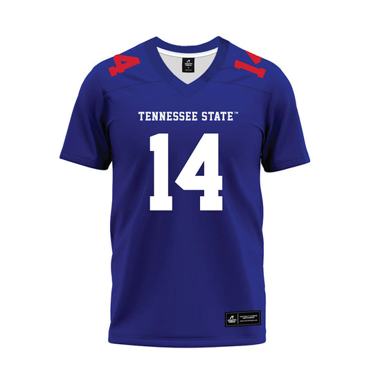 TN State - NCAA Football : Brandon Wilson - Blue Premium Football Jersey-0