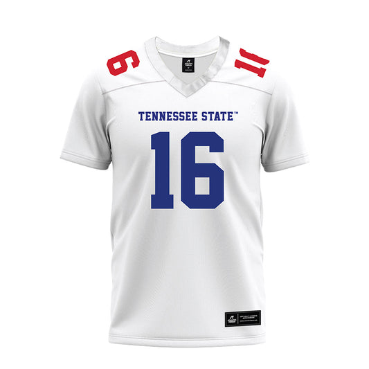 TN State - NCAA Football : Justin Logan - White Premium Football Jersey-0