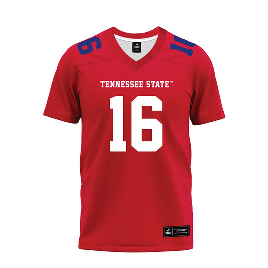 TN State - NCAA Football : Justin Logan - Red Premium Football Jersey-0