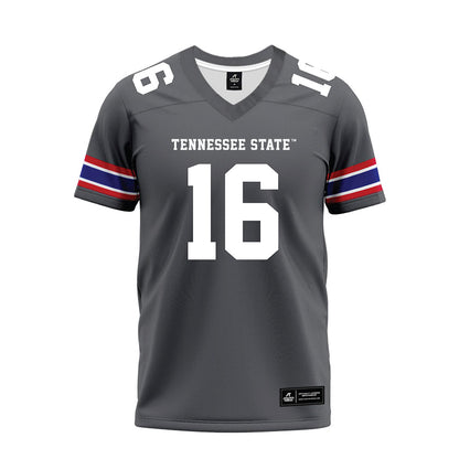 TN State - NCAA Football : Justin Logan - Grey Premium Football Jersey-0