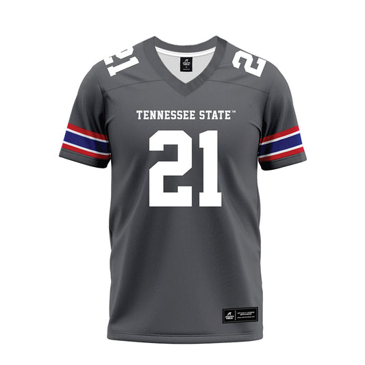TN State - NCAA Football : Tyree Begne - Grey Premium Football Jersey-0