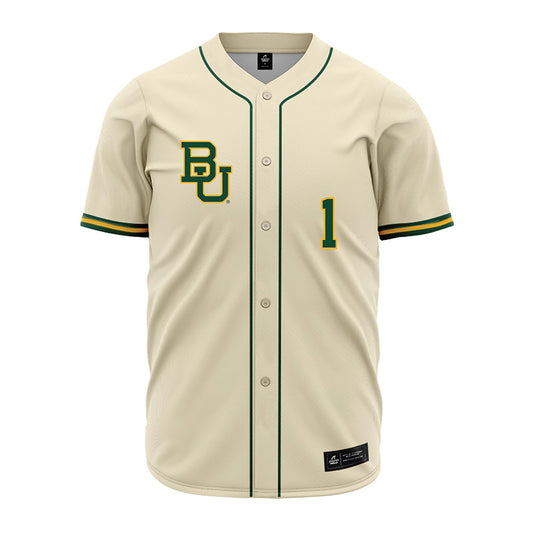 Baylor - NCAA Baseball : TJ Woodson - Cream Jersey-0