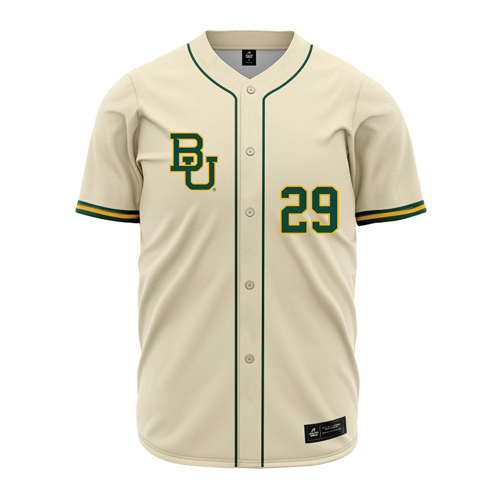 Baylor - NCAA Baseball : Luke DeVasher - Cream Jersey-0