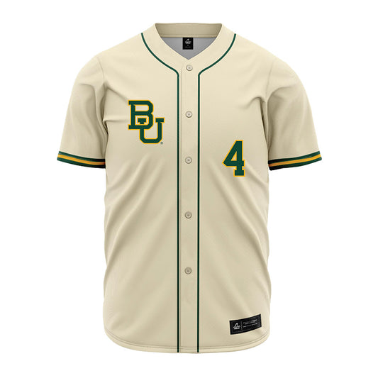 Baylor - NCAA Baseball : JJ Kennett - Cream Jersey-0