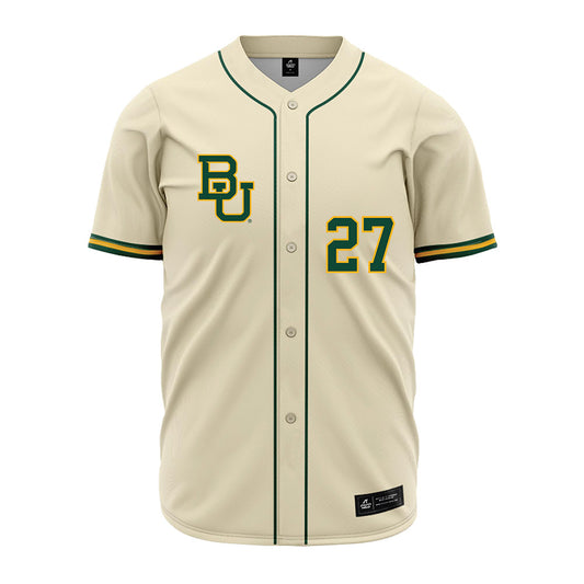 Baylor - NCAA Baseball : Luke McLeod - Cream Jersey-0