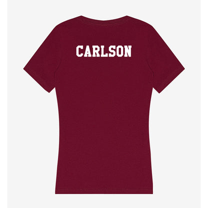Texas A&M - NCAA Women's Track & Field : Lily Carlson - Women's V-Neck T-Shirt-1