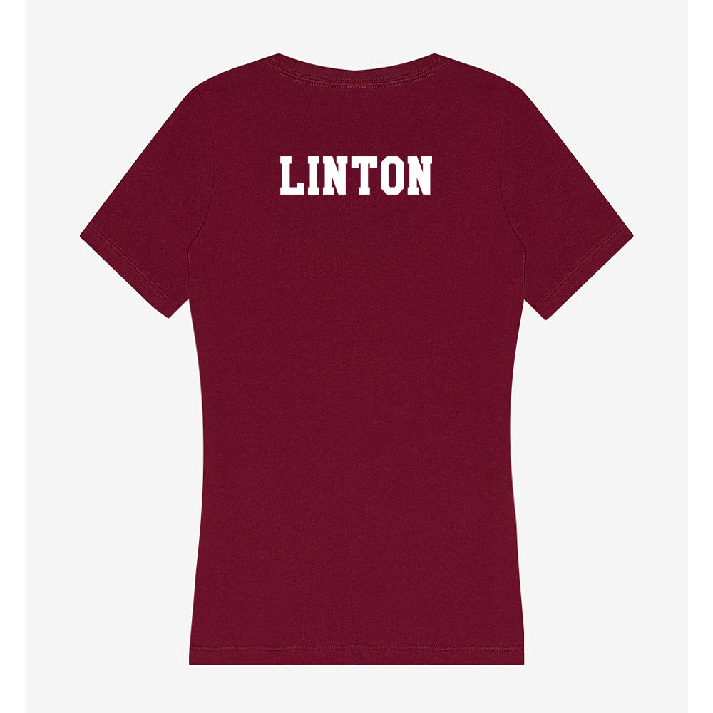 Texas A&M - NCAA Women's Track & Field : Machaeda Linton - Women's V-Neck T-Shirt-1